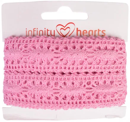 Infinity Hearts Spetsband Polyester 25mm 09 Rosa - 5m