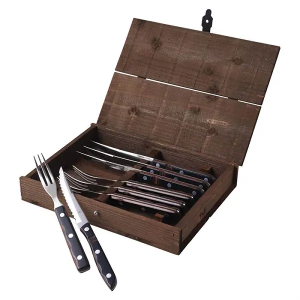 Gense Old Farmer steak/grillbestick 8 delar - Trä/stål