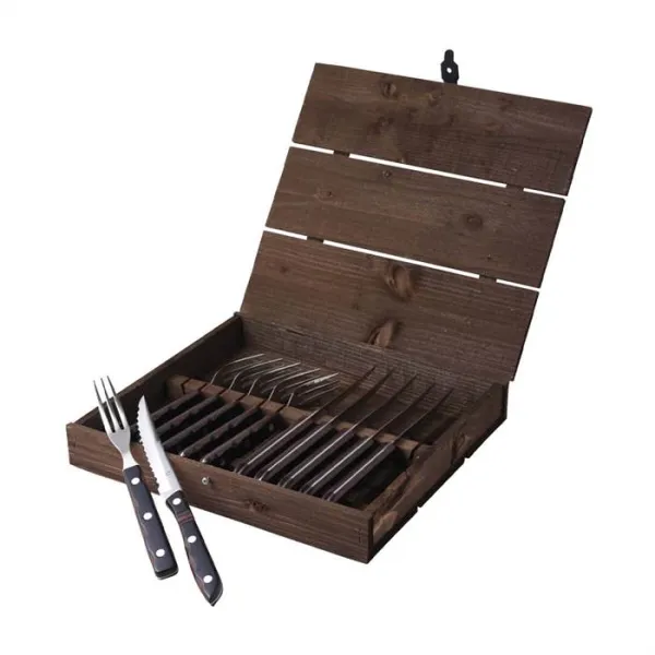 Gense Old Farmer steak/grillbestick 12 delar - Trä/stål