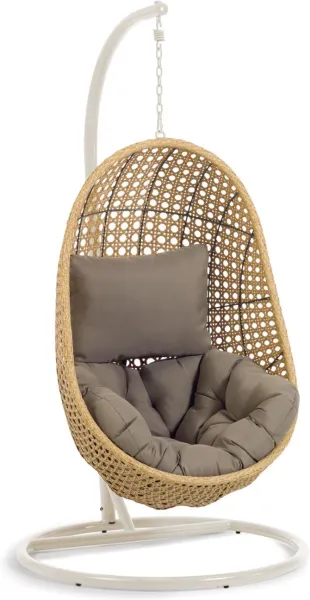 Cira, hängstol för utomhusbruk med stativ, grå, H197x105x105 cm