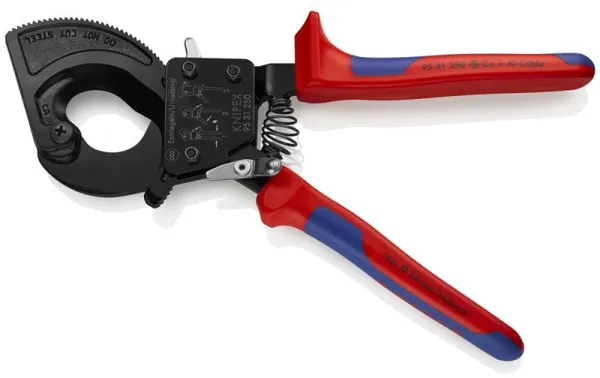 Knipex kabelsax (spärrprincip) svartlackerad, med flerkomponentshandtag 250 mm