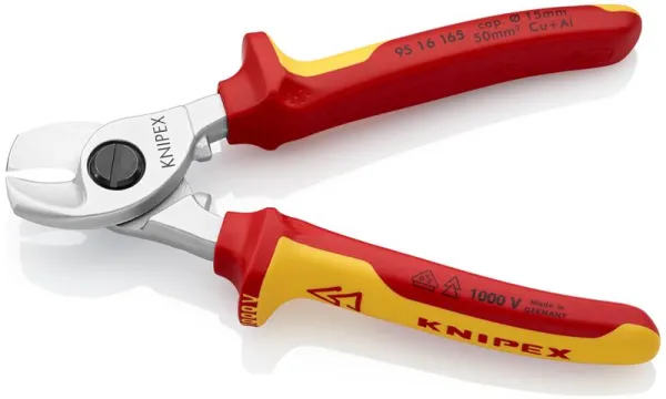 Knipex Förkromad kabelsax, VDE-godkänd 165 mm