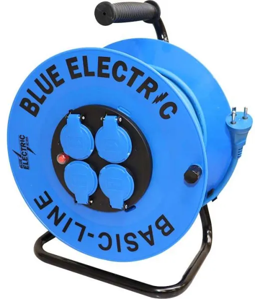 Blå elektrisk kabelrulle Basicline - 40 m