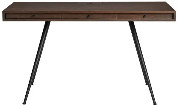 NORR11 JFK-skrivbord, mörk rökt ek, faner
