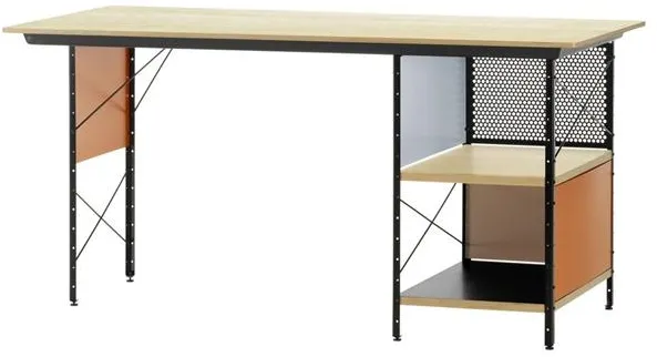 Vitra Eames EDU -skrivbord Svart/Orange/Blå/Björk