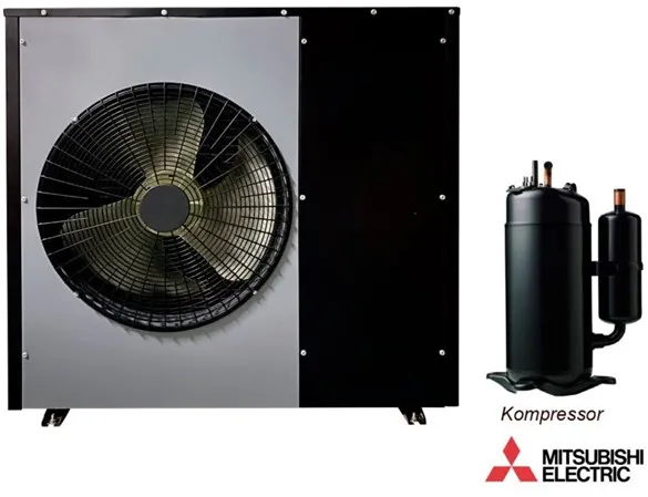 Andersen Electric Nordic One luft-vattenvärmepump med WiFi, 12kW, Svart
